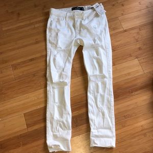 White hollister ripped jeans